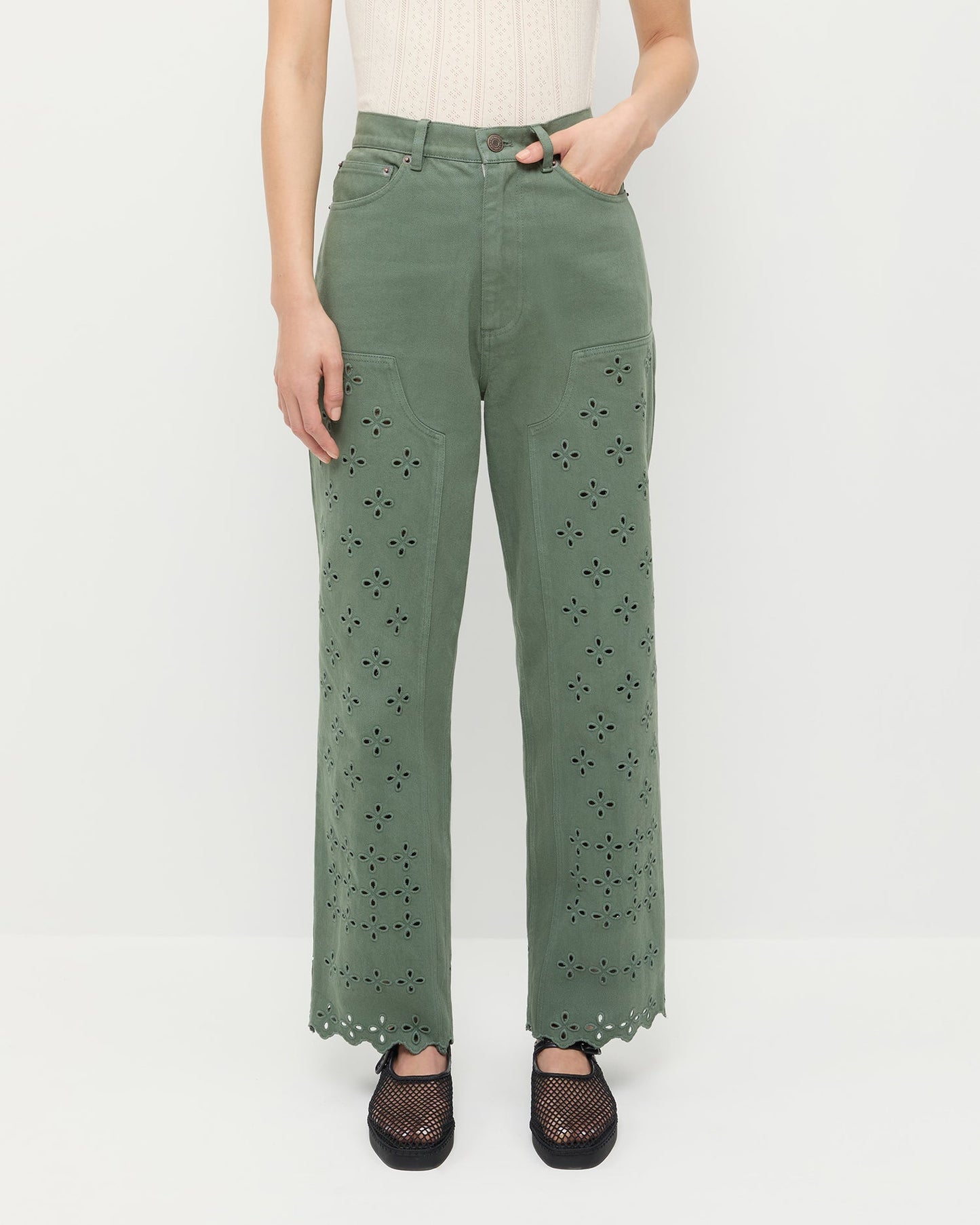 Loeffler Randall Demi Embroidered Pant