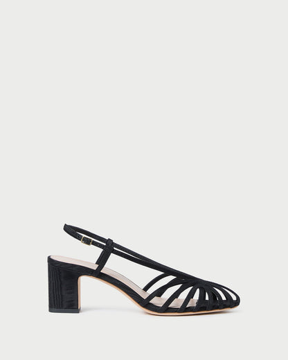 Loeffler Randall Priscilla Black Moiré Heeled Sandal