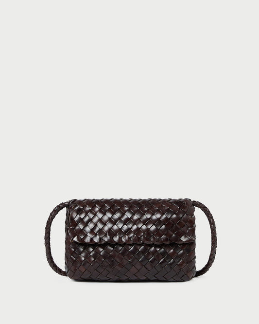 Loeffler Randall Vinnie Chocolate Woven Leather Crossbody