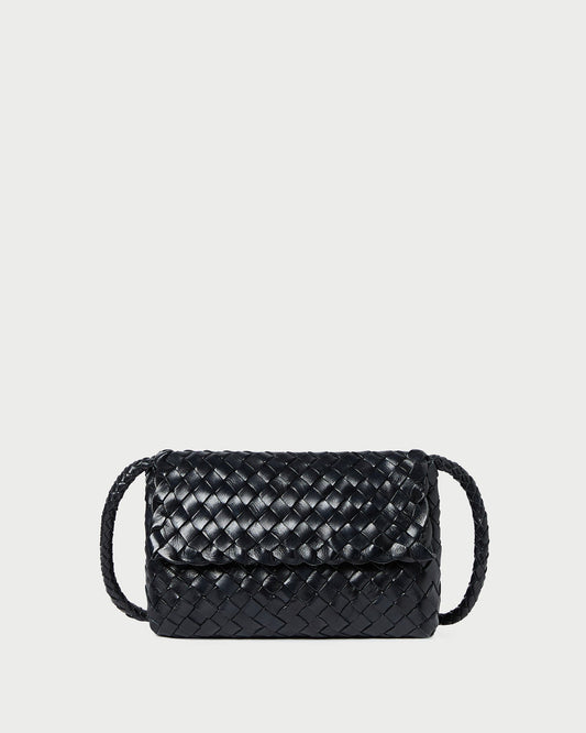 Loeffler Randall Vinnie Black Woven Leather Crossbody