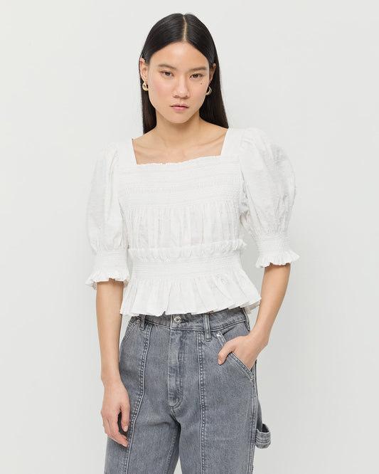 Loeffler Randall Nicola Smocked Blouse