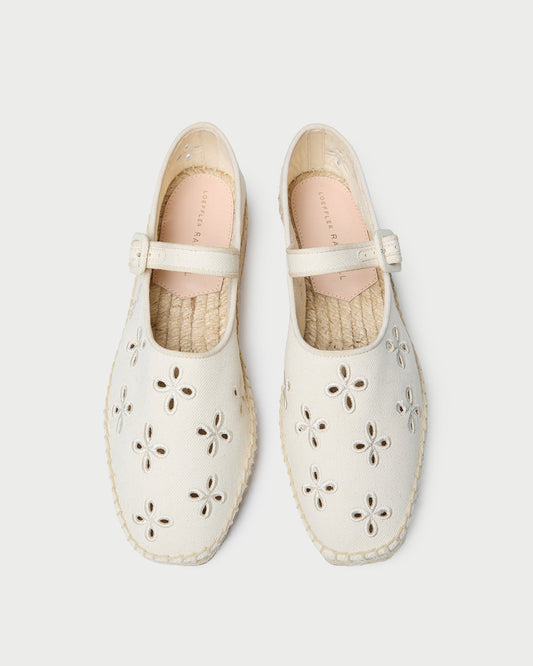 Loeffler Randall Clover Natural Embroidered Espadrille