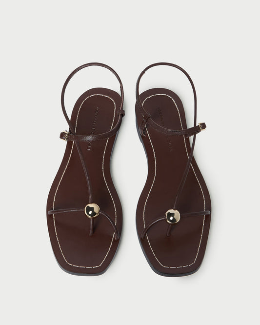 Loeffler Randall Lara Espresso Leather Sandal