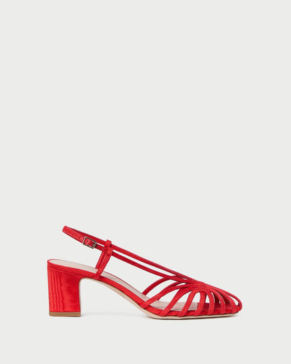 Loeffler Randall Priscilla Red Moiré Heeled Sandal