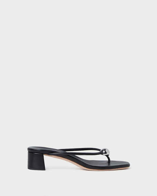 Loeffler Randall Odessa Black Leather Heeled Sandal