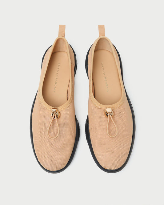 Loeffler Randall Raina Caramel/Black Mesh Flat