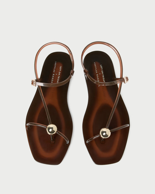 Loeffler Randall Dana Brown Strappy Jelly Sandal