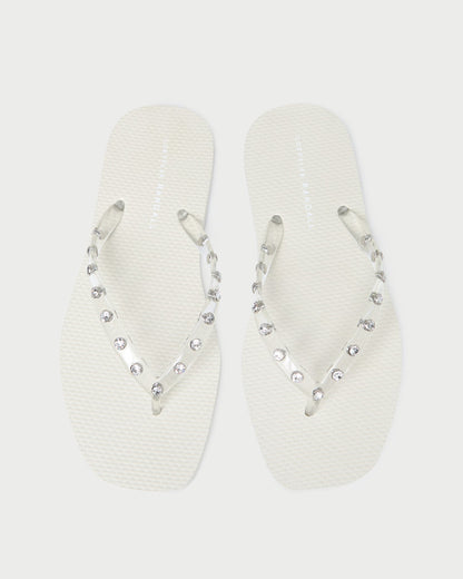 Loeffler Randall Taryn Cream Jelly Flip Flop