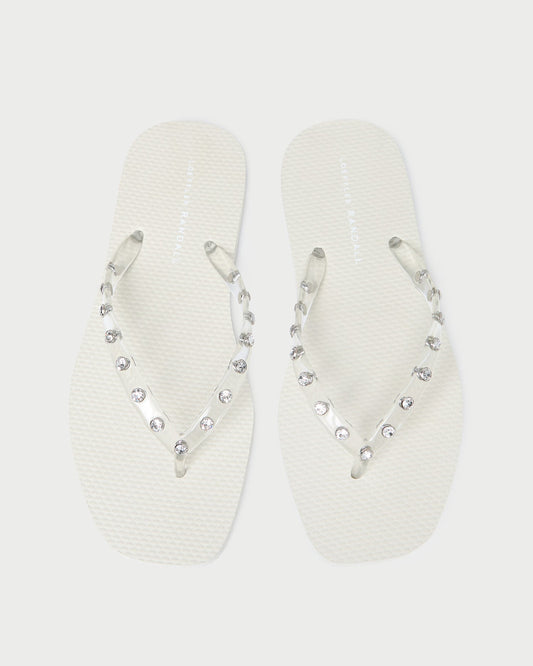Loeffler Randall Taryn Cream Jelly Flip Flop