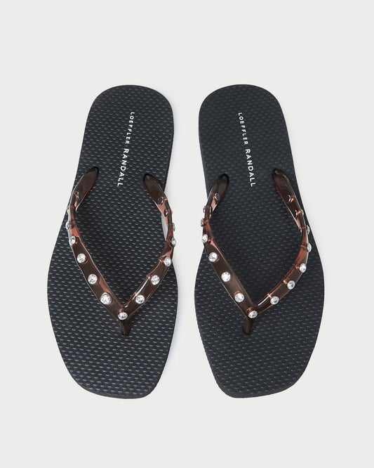 Loeffler Randall Taryn Brown Jelly Flip Flop