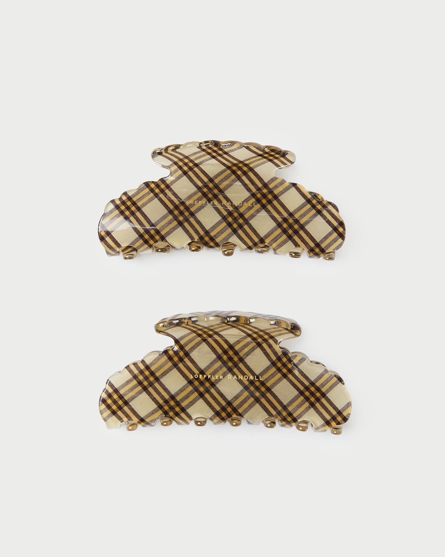 Loeffler Randall Yuri Butter Plaid Hair Clip Set