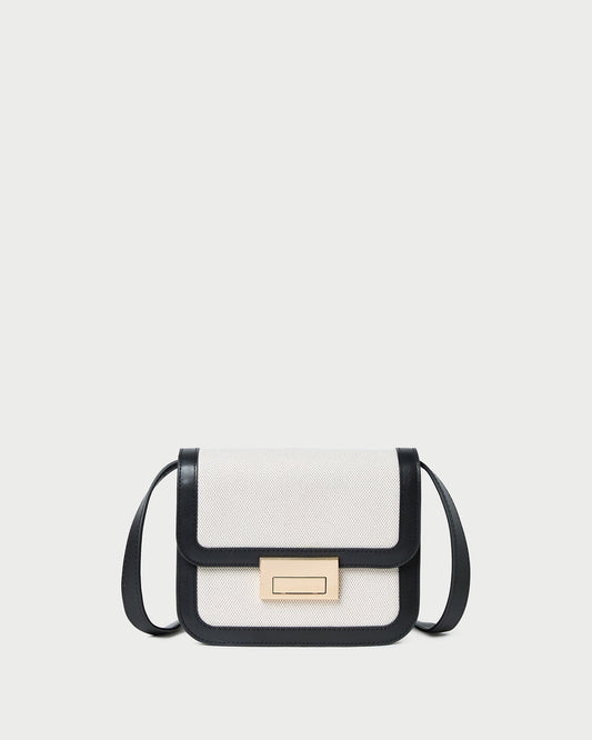 Loeffler Randall Desi Black/Natural Canvas Crossbody