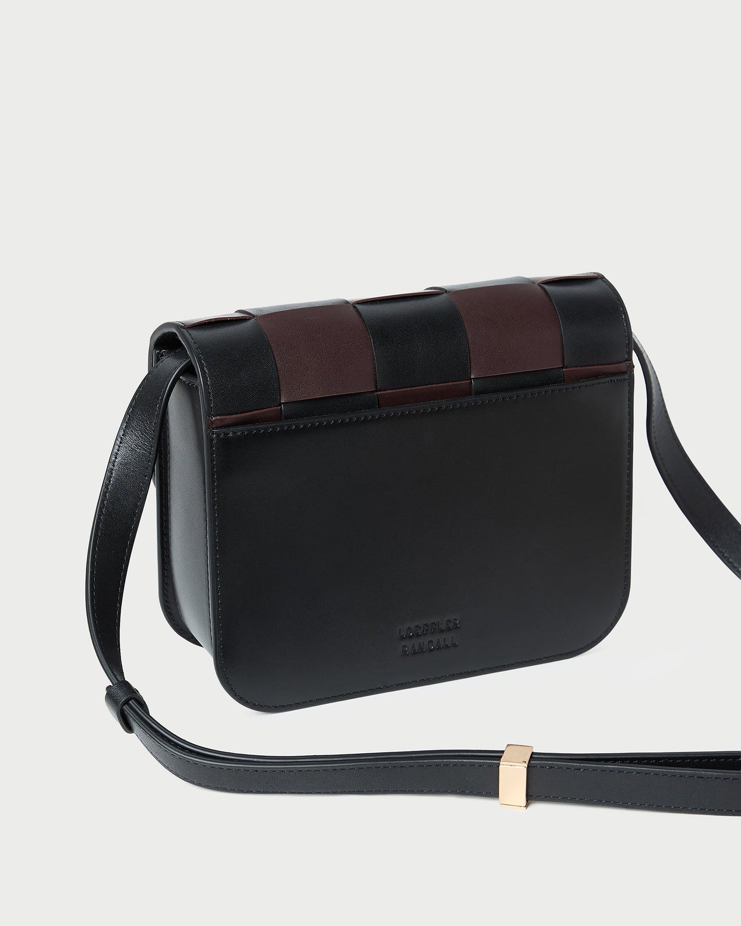 Loeffler Randall Desi Black/Espresso Woven Leather Crossbody