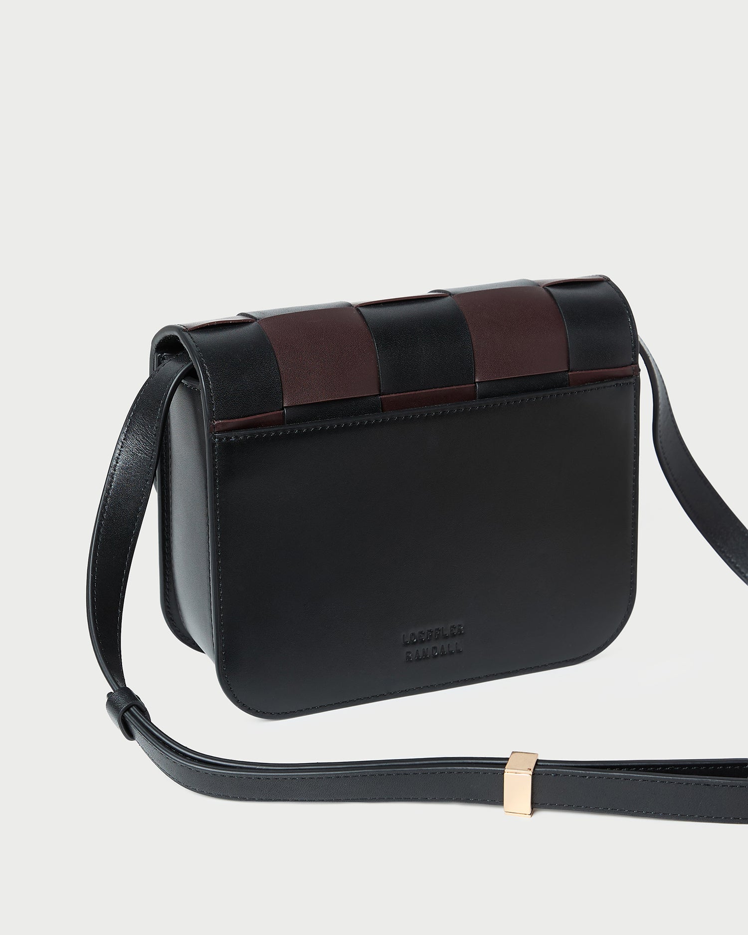 Loeffler Randall Desi Black/Espresso Woven Leather Crossbody