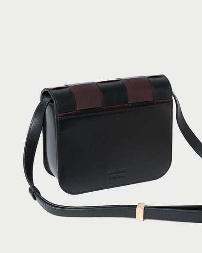 Loeffler Randall Desi Black/Espresso Woven Leather Crossbody