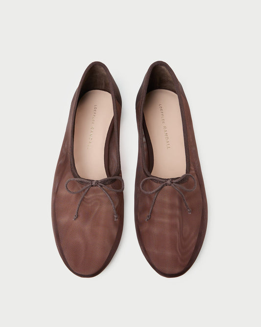 Loeffler Randall Landon Chocolate Mesh Ballet Flat
