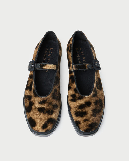 Loeffler Randall Cooper Leopard Velvet Mary Jane Sneaker