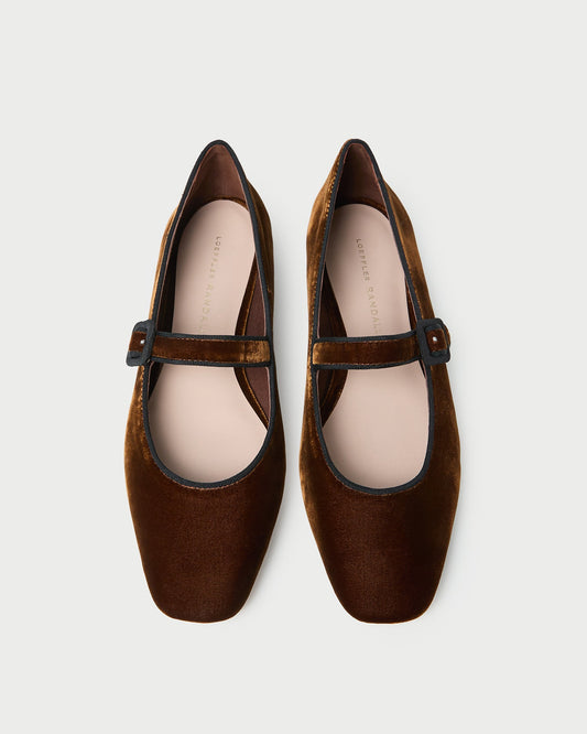 Loeffler Randall Ginger Brown Velvet Mary Jane