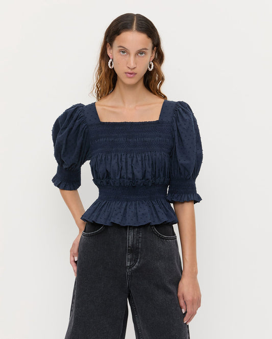 Loeffler Randall Nicola Smocked Blouse