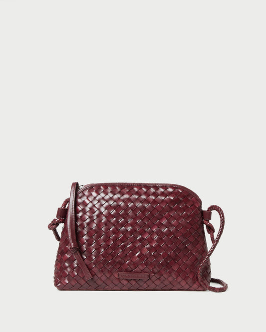 Loeffler Randall Mallory Maroon Woven Leather Crossbody