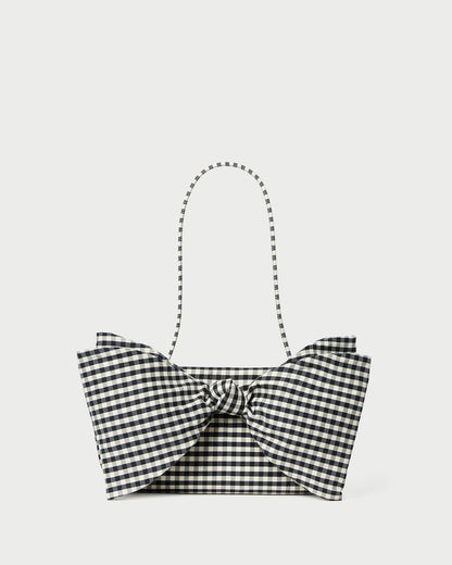 Loeffler Randall Valerie Black/White Gingham Bow Bag