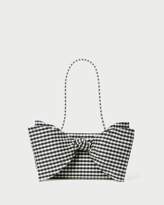 Loeffler Randall Valerie Black/White Gingham Bow Bag