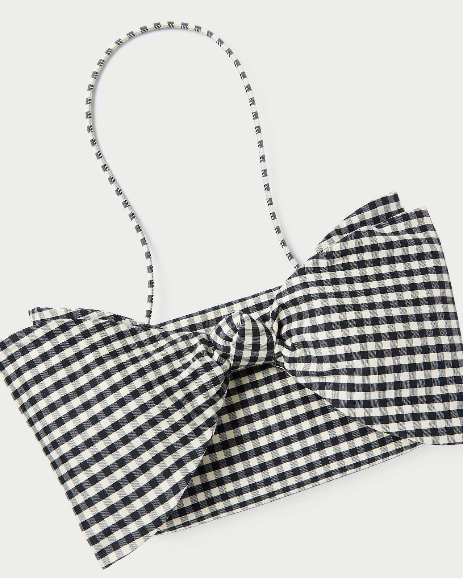Loeffler Randall Valerie Black/White Gingham Bow Bag