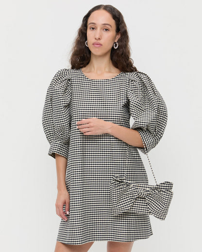Loeffler Randall Valerie Black/White Gingham Bow Bag