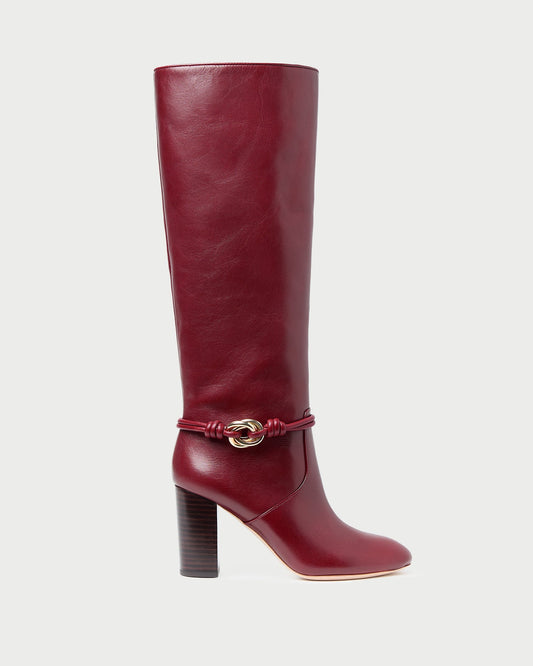 Loeffler Randall Goldy Wine/Gold Leather Tall Boot