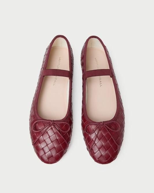 Loeffler Randall Leonie Wine Woven Ballet Flat