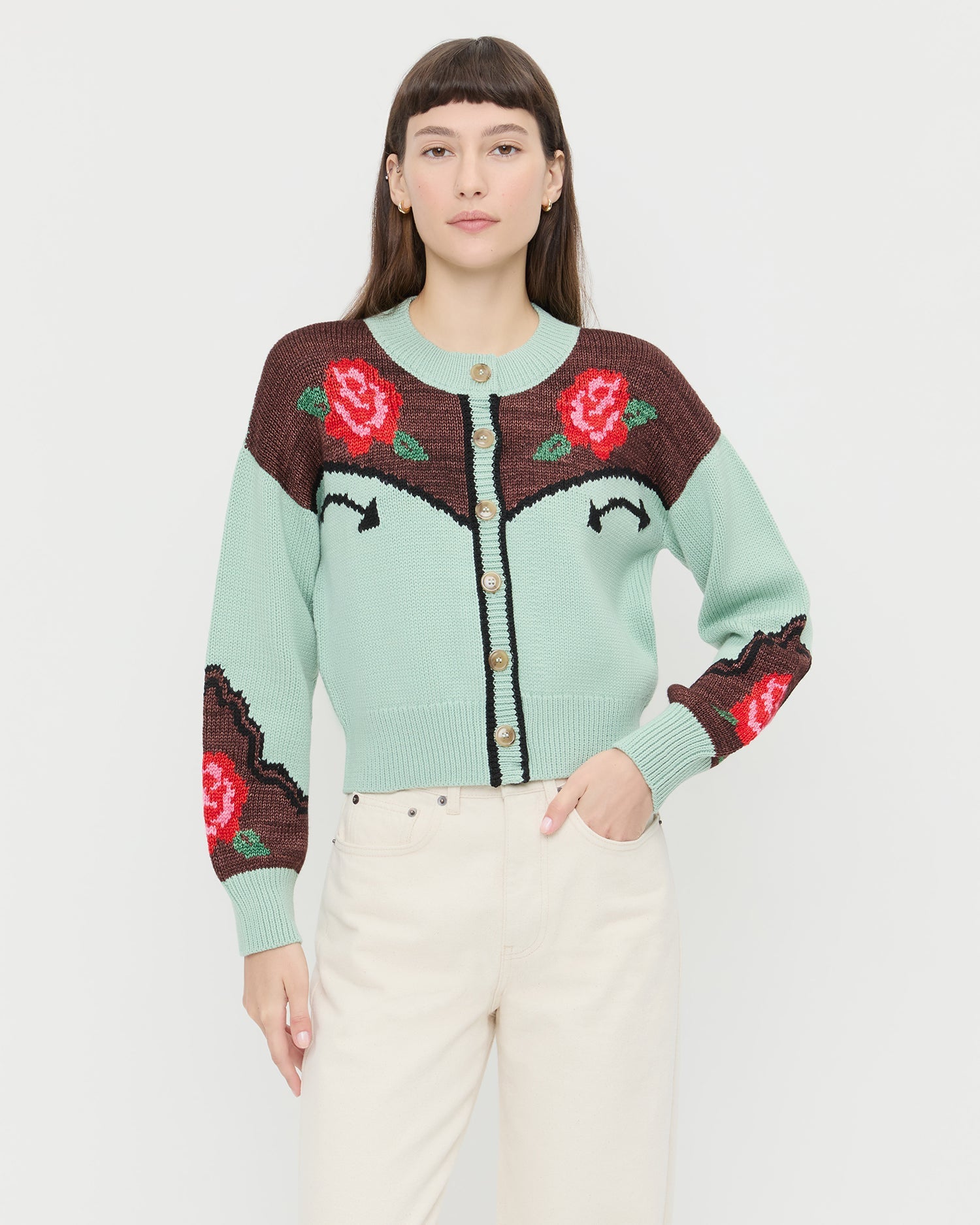 Loeffler Randall Linda Intarsia Cardigan