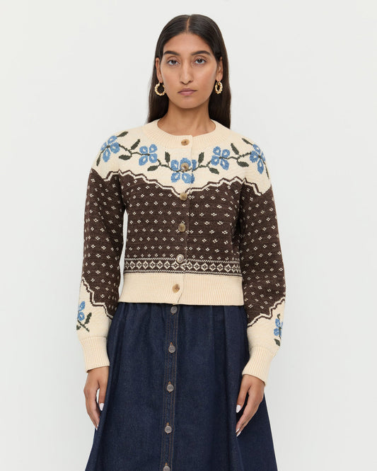 Loeffler Randall Idris Intarsia Cardigan