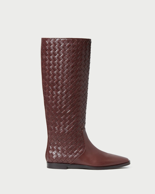 Loeffler Randall Tilly Espresso Woven Leather Boot