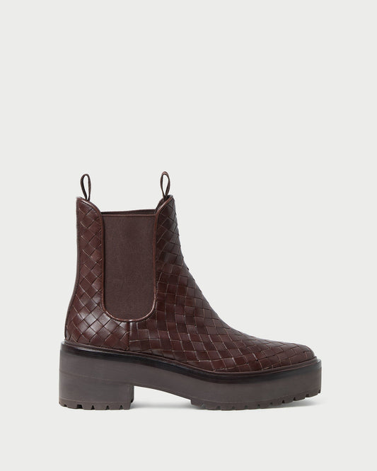 Loeffler Randall Reggie Espresso Woven Chelsea Boot
