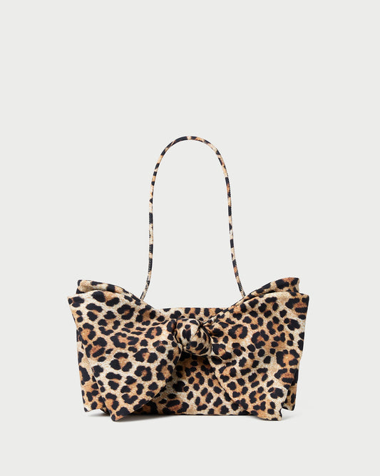 Loeffler Randall Valerie Leopard Jersey Bow Bag