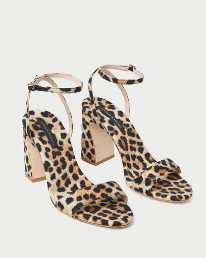 Loeffler Randall Malia Leopard Curved-Heel Sandal