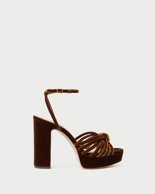 Loeffler Randall Rivka Brown Velvet Platform Sandal
